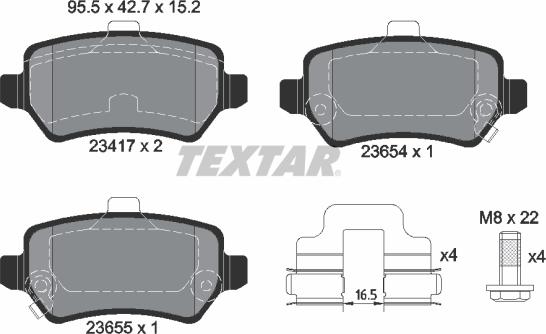 Textar 2341703 - Тормозные колодки, дисковые, комплект autospares.lv