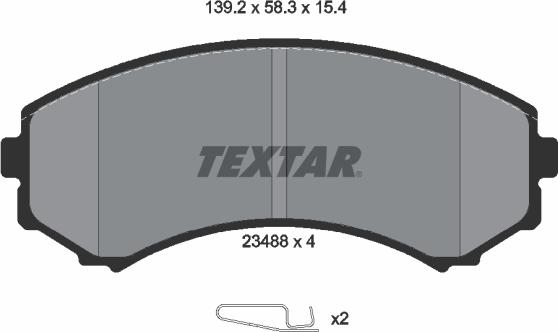 Textar 2348801 - Тормозные колодки, дисковые, комплект autospares.lv