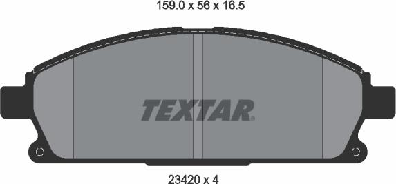 Textar 2342004 - Тормозные колодки, дисковые, комплект autospares.lv
