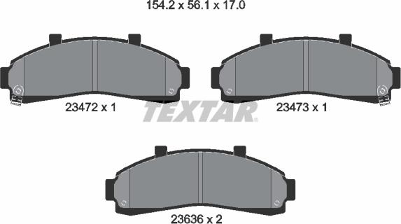 Textar 2347201 - Тормозные колодки, дисковые, комплект autospares.lv