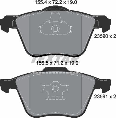 Textar 2359001 - Тормозные колодки, дисковые, комплект autospares.lv