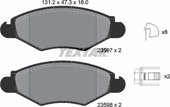 Textar 2359703 - Тормозные колодки, дисковые, комплект autospares.lv