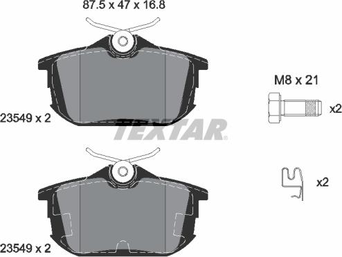 Textar 2354901 - Тормозные колодки, дисковые, комплект autospares.lv