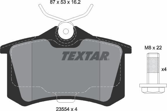 Textar 2355406 - Тормозные колодки, дисковые, комплект autospares.lv