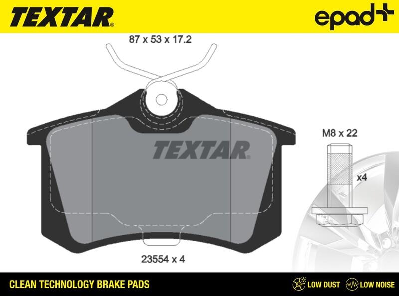 Textar 2355402CP - Тормозные колодки, дисковые, комплект autospares.lv