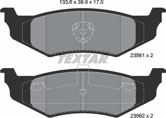 Textar 2356102 - Тормозные колодки, дисковые, комплект autospares.lv