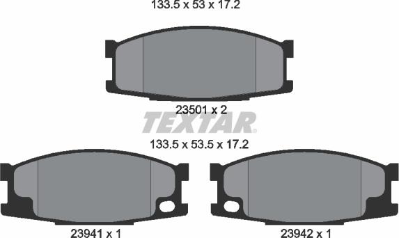 Textar 2350101 - Тормозные колодки, дисковые, комплект autospares.lv