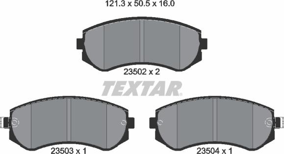 Textar 2350201 - Тормозные колодки, дисковые, комплект autospares.lv