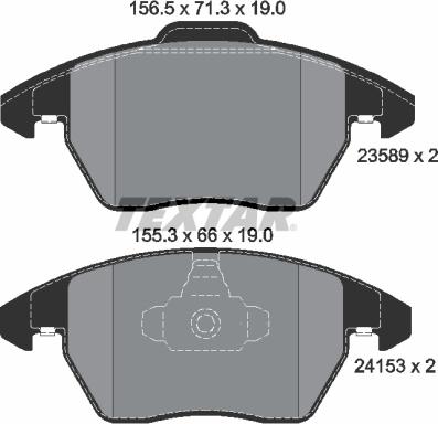 Textar 89016100 - Дисковый тормозной механизм, комплект autospares.lv