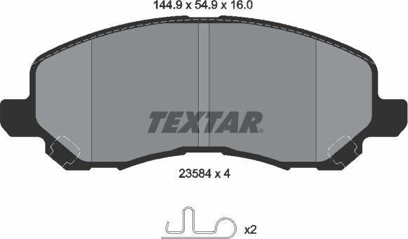 Textar 2358401 - Тормозные колодки, дисковые, комплект autospares.lv