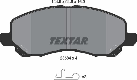 Textar 2358403 - Тормозные колодки, дисковые, комплект autospares.lv