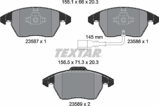 Textar 2358781 - Тормозные колодки, дисковые, комплект autospares.lv