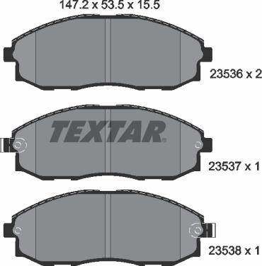 Textar 2353601 - Тормозные колодки, дисковые, комплект autospares.lv