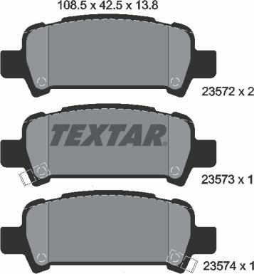 Textar 2357202 - Тормозные колодки, дисковые, комплект autospares.lv