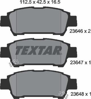 Textar 2364601 - Тормозные колодки, дисковые, комплект autospares.lv