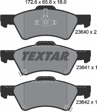 Textar 2364001 - Тормозные колодки, дисковые, комплект autospares.lv