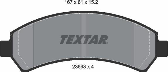 Textar 2366301 - Тормозные колодки, дисковые, комплект autospares.lv