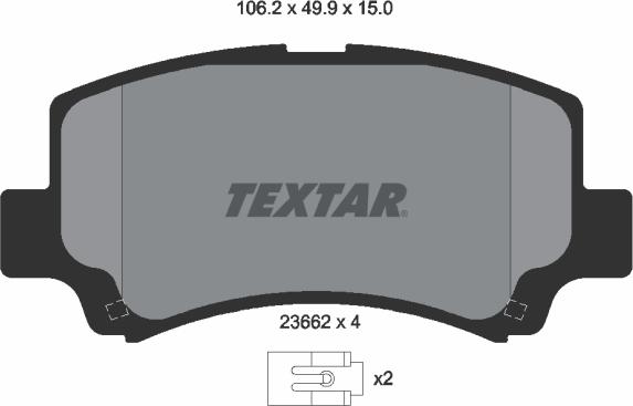 Textar 2366201 - Тормозные колодки, дисковые, комплект autospares.lv