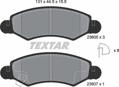 Textar 2360501 - Тормозные колодки, дисковые, комплект autospares.lv