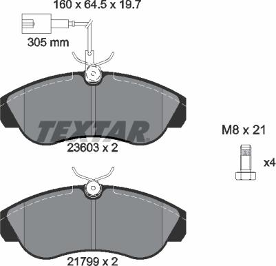 Textar 2360301 - Тормозные колодки, дисковые, комплект autospares.lv