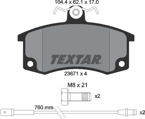 Textar 2367101 - Тормозные колодки, дисковые, комплект autospares.lv