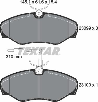 Textar 2309903 - Тормозные колодки, дисковые, комплект autospares.lv