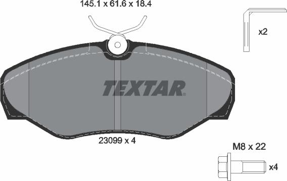 Textar 2309902 - Тормозные колодки, дисковые, комплект autospares.lv