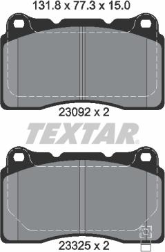 Textar 2309204 - Тормозные колодки, дисковые, комплект autospares.lv