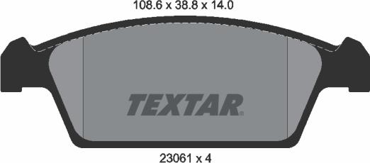 Textar 2306101 - Тормозные колодки, дисковые, комплект autospares.lv
