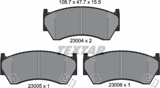 Textar 2300401 - Тормозные колодки, дисковые, комплект autospares.lv