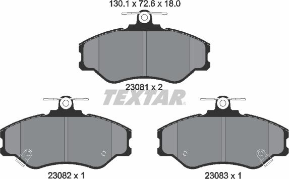 Textar 2308101 - Тормозные колодки, дисковые, комплект autospares.lv