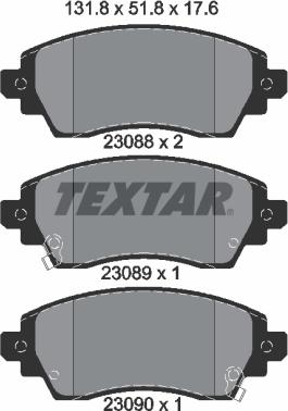 Textar 2308801 - Тормозные колодки, дисковые, комплект autospares.lv