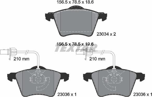 Textar 2303401 - Тормозные колодки, дисковые, комплект autospares.lv