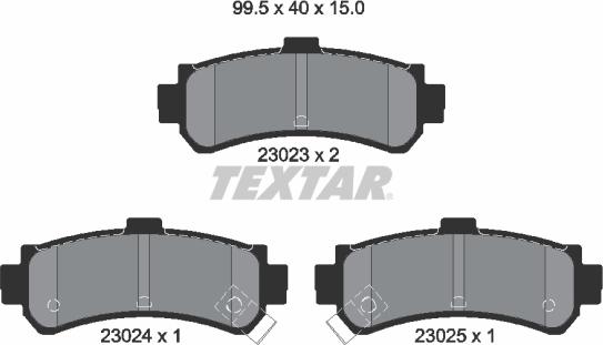 Textar 2302301 - Тормозные колодки, дисковые, комплект autospares.lv