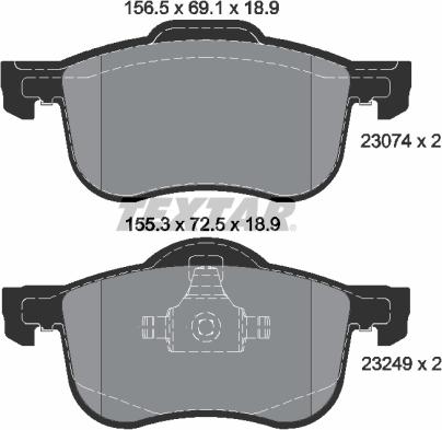 Textar 2307401 - Тормозные колодки, дисковые, комплект autospares.lv