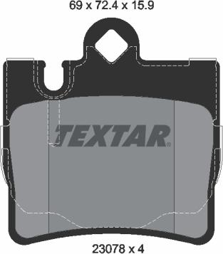 Textar 2307801 - Тормозные колодки, дисковые, комплект autospares.lv