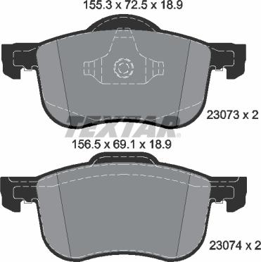 Textar 2307381 - Тормозные колодки, дисковые, комплект autospares.lv