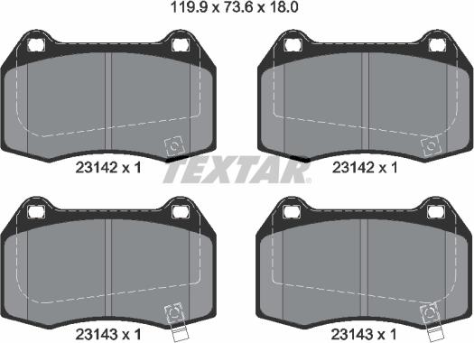 Textar 2314204 - Тормозные колодки, дисковые, комплект autospares.lv