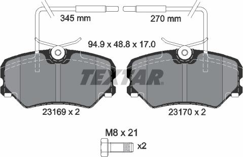 Textar 2316901 - Тормозные колодки, дисковые, комплект autospares.lv