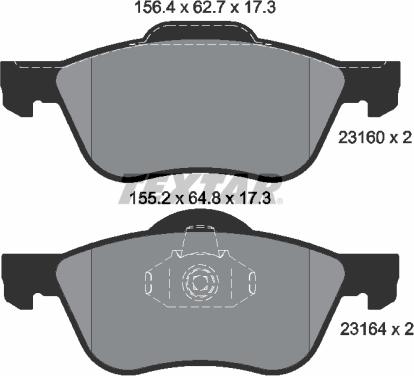 Textar 2316001 - Тормозные колодки, дисковые, комплект autospares.lv