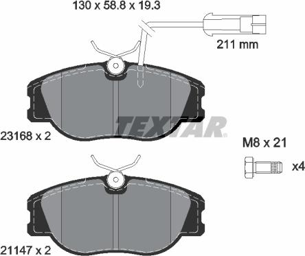 Textar 2316803 - Тормозные колодки, дисковые, комплект autospares.lv