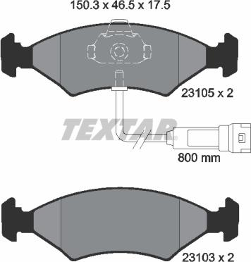 Textar 2310501 - Тормозные колодки, дисковые, комплект autospares.lv