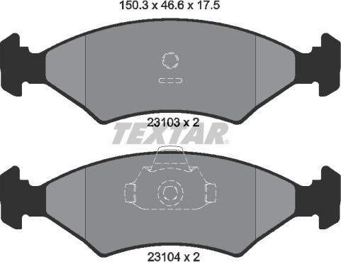 Textar 2310301 - Тормозные колодки, дисковые, комплект autospares.lv