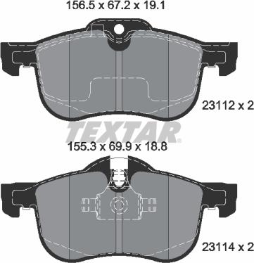 Textar 2311203 - Тормозные колодки, дисковые, комплект autospares.lv