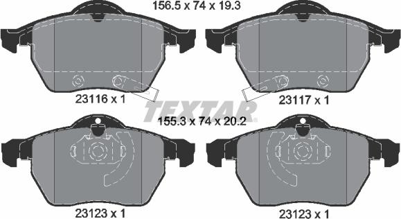 Textar 2311701 - Тормозные колодки, дисковые, комплект autospares.lv