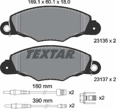 Textar 2313503 - Тормозные колодки, дисковые, комплект autospares.lv