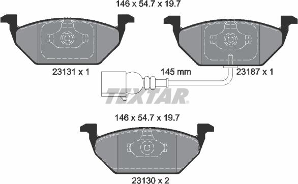 Textar 2313181 - Тормозные колодки, дисковые, комплект autospares.lv