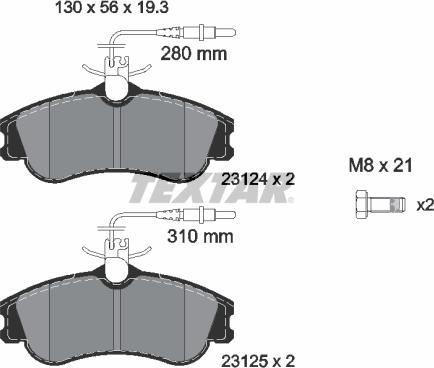 Textar 89005100 - Дисковый тормозной механизм, комплект autospares.lv