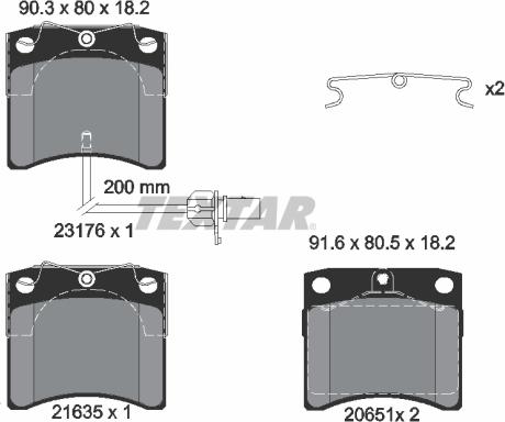 Textar 2317602 - Тормозные колодки, дисковые, комплект autospares.lv