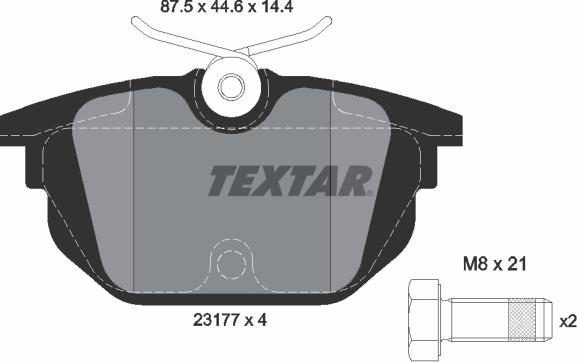 Textar 2317703 - Тормозные колодки, дисковые, комплект autospares.lv